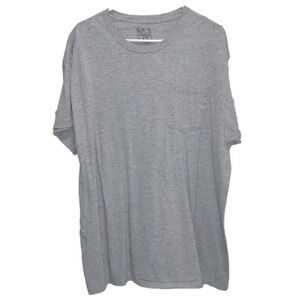 2XL t shirt short sleeved tee Fruit of the loom gray tshirt front pocket